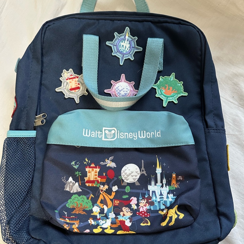 Walt Disney World Navy Backpack with Patches